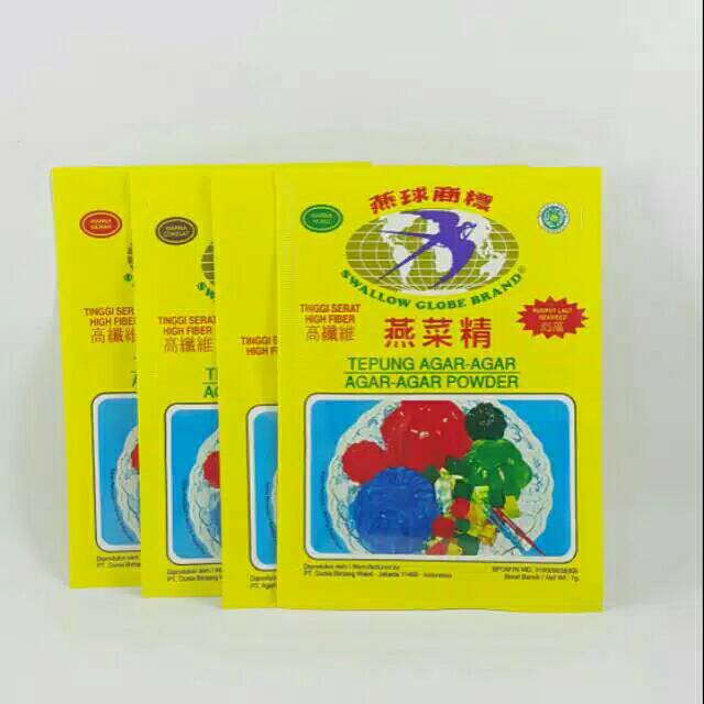 

Tepung Puding Agar Agar Bubuk Powder SWALOW SWALLOW GLOBE 7g 7 gr gram ( Satuan / Ecer )