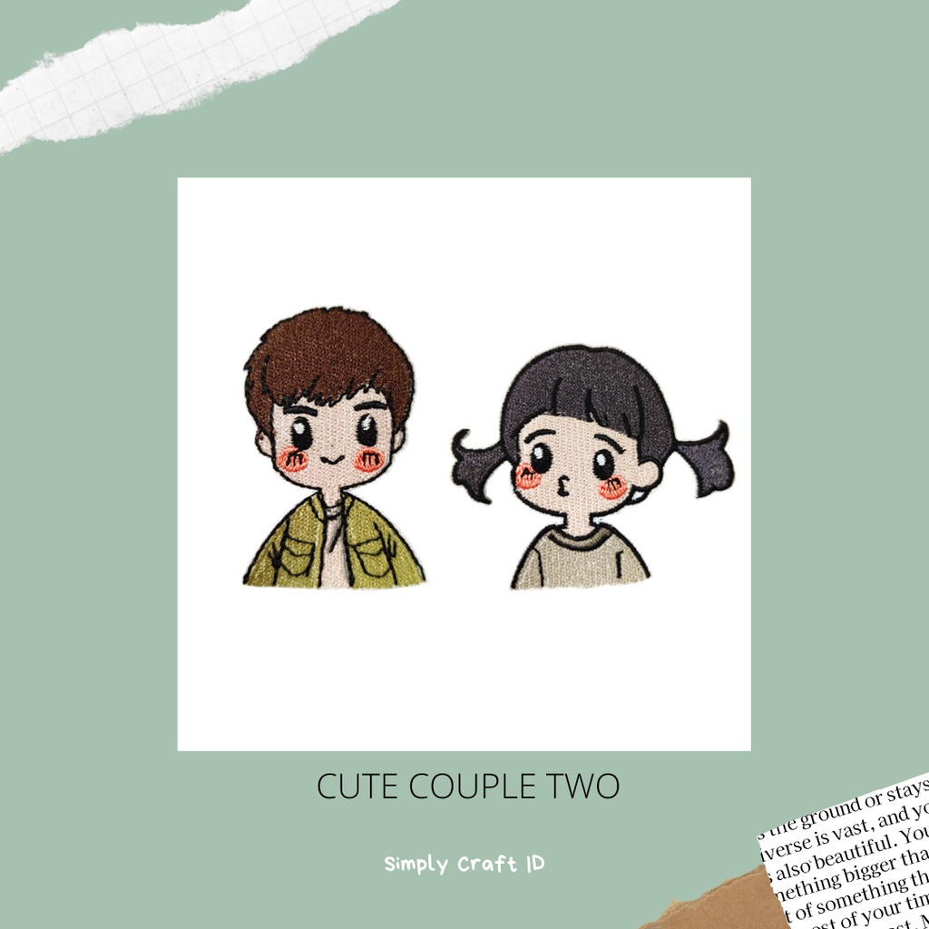 Simply Craft ID - BORDIR PATCH COUPLE SERIES IRON ON/ PATCH BORDIR PASANGAN / BORDIR PATCH PACARAN