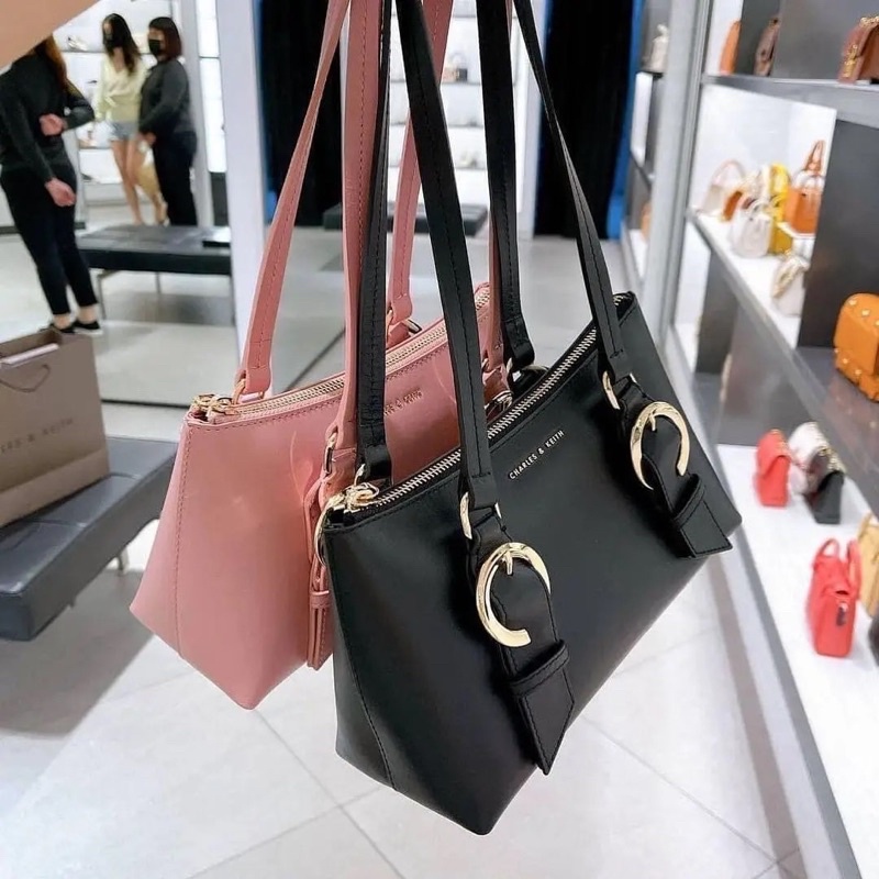 Ring Buckle Leather Shoulder Bag