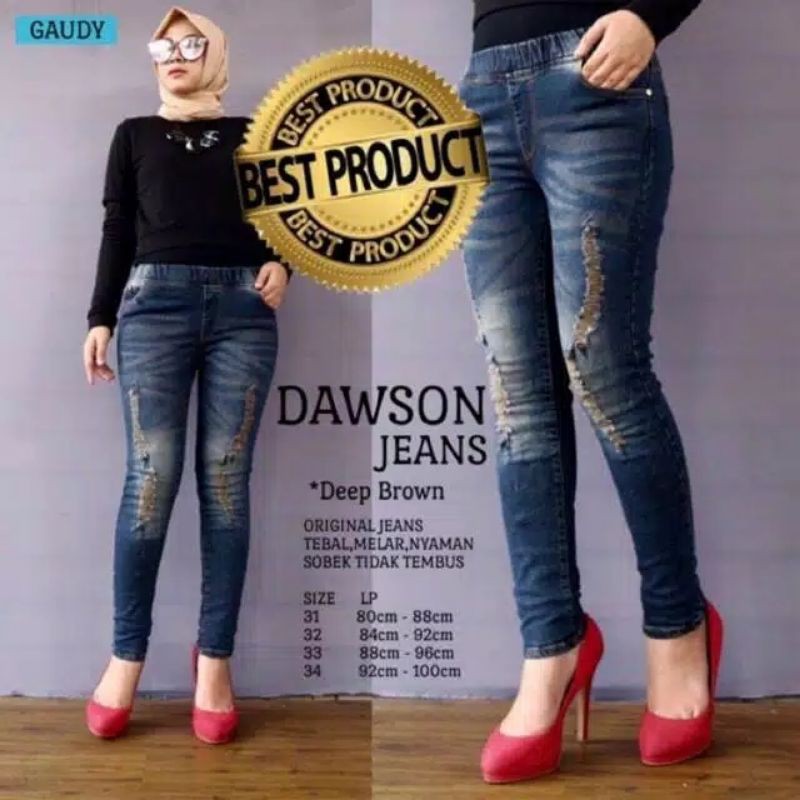 SIZE 31-38!! DAWSON JEANS SIZE JUMBO SOBEK TIDAK TEMBUS