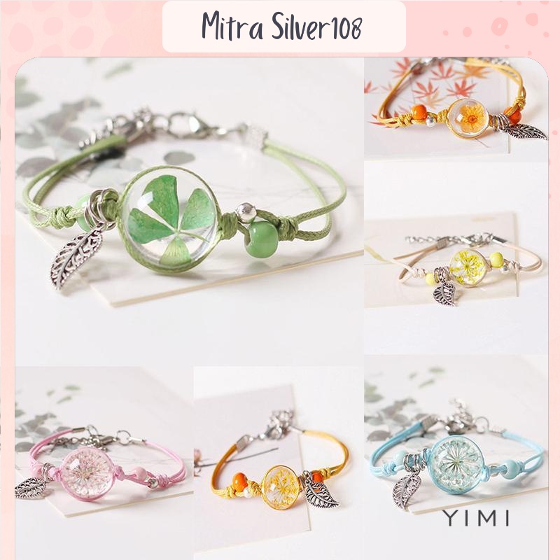 [MS108] GL 44 Gelang Tali Korea Motif Bunga | Gelang Tangan Korea Bestie | Gelang Bestie | Gelang Sahabat