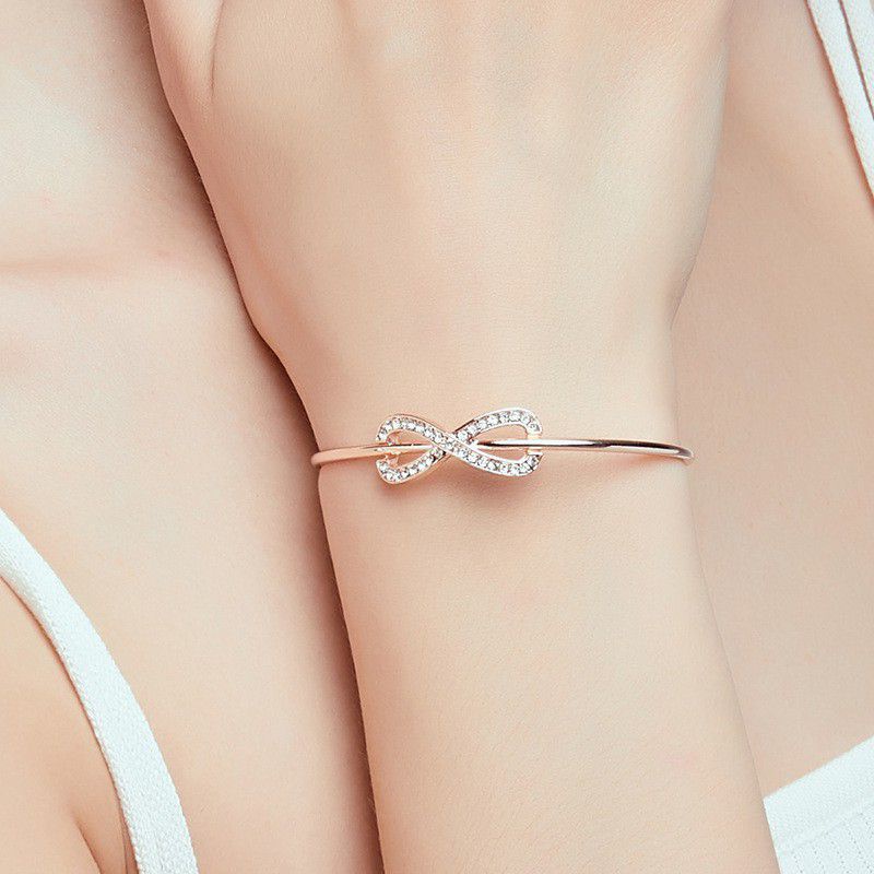 GELANG TANGAN CEWEK TITANIUM INFINITY SIMPLE ELEGANT CANTIK
