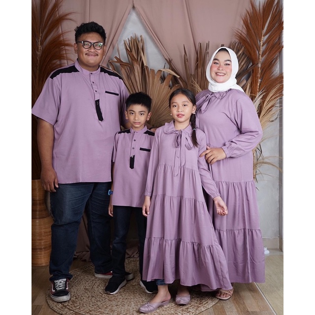 Saffa Long Dress & Saddam Koko (Lilac) sarimbit BIG SIZE PLUS SIZE