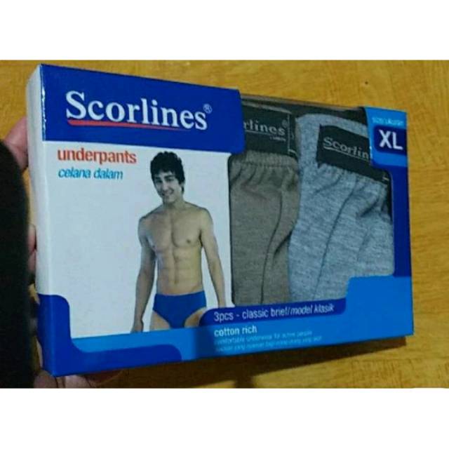 celana dalam pria scorlines  isi 3