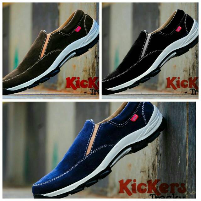 Kickers Kenzo Sepatu Slop Pria Slip On Loafers Formal Casual Kerja laki Cowok
