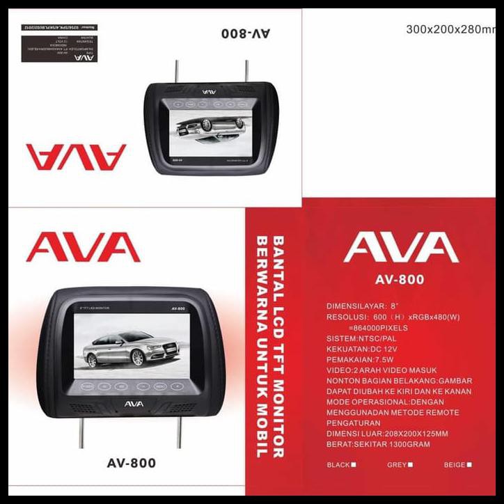 HEADREST MONITOR TV 8 INCH AVA NEW