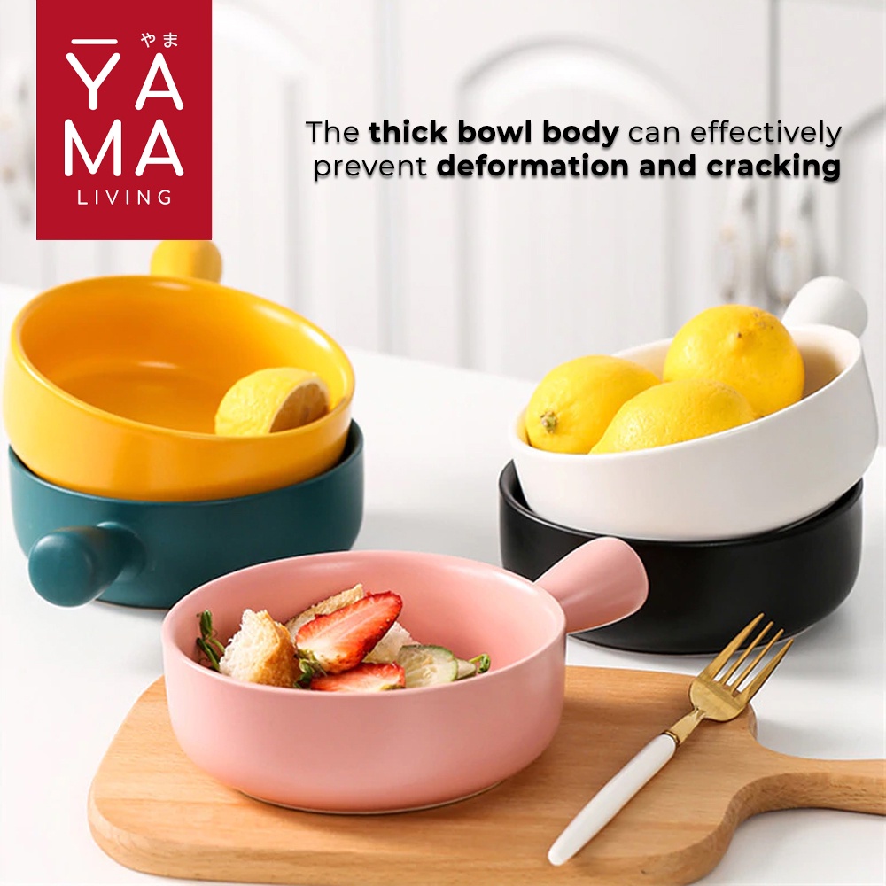 YAMA HANA Nordic Ceramic Bowl Mangkuk Bulat Piring Saji Keramik Porcelain Mangkok Soup Mie Salad