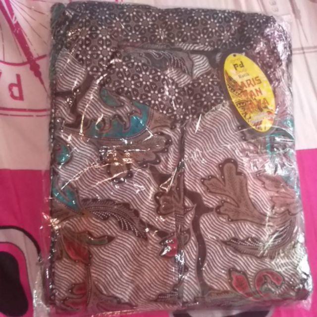 Gamis Peplum Lawasan Daun Batik Modern Wanita Muslimah Elegan