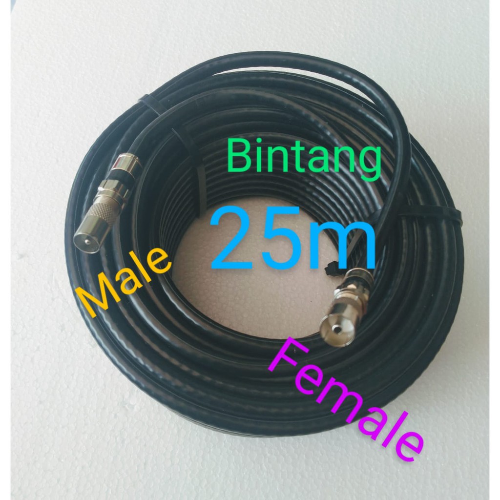 Kabel antena TV digital platinum Jack male to female 25m