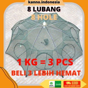 Jaring Ikan Udang Waring Penangkap Perangkap Bubu Besar Kecil Alat Pancing Kail Penarik Umpan Kepiti