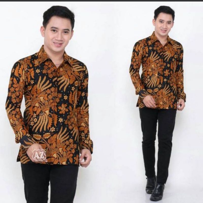 Batik Kemeja Batik Pria Lengan Panjang Size M L XL XXL