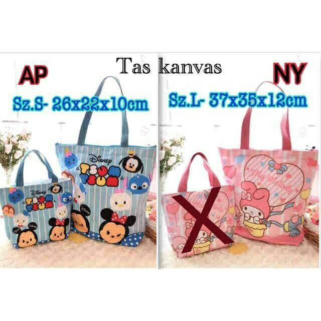 tas canvas shoulder tsum tsum melody besar