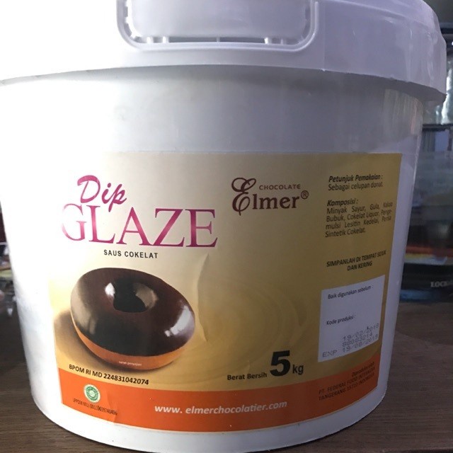 

Elmer Dip Glaze Dark - Topping Donat Dark Chocolate 5kg - Gosend/Grab