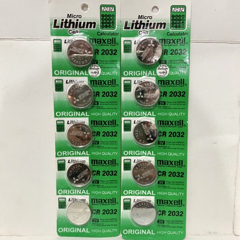 Baterai Micro Lithium Cell Maxell CR 2032 /BATERAI CR LITHIUM Battery Batu Batre kancing Button Cell