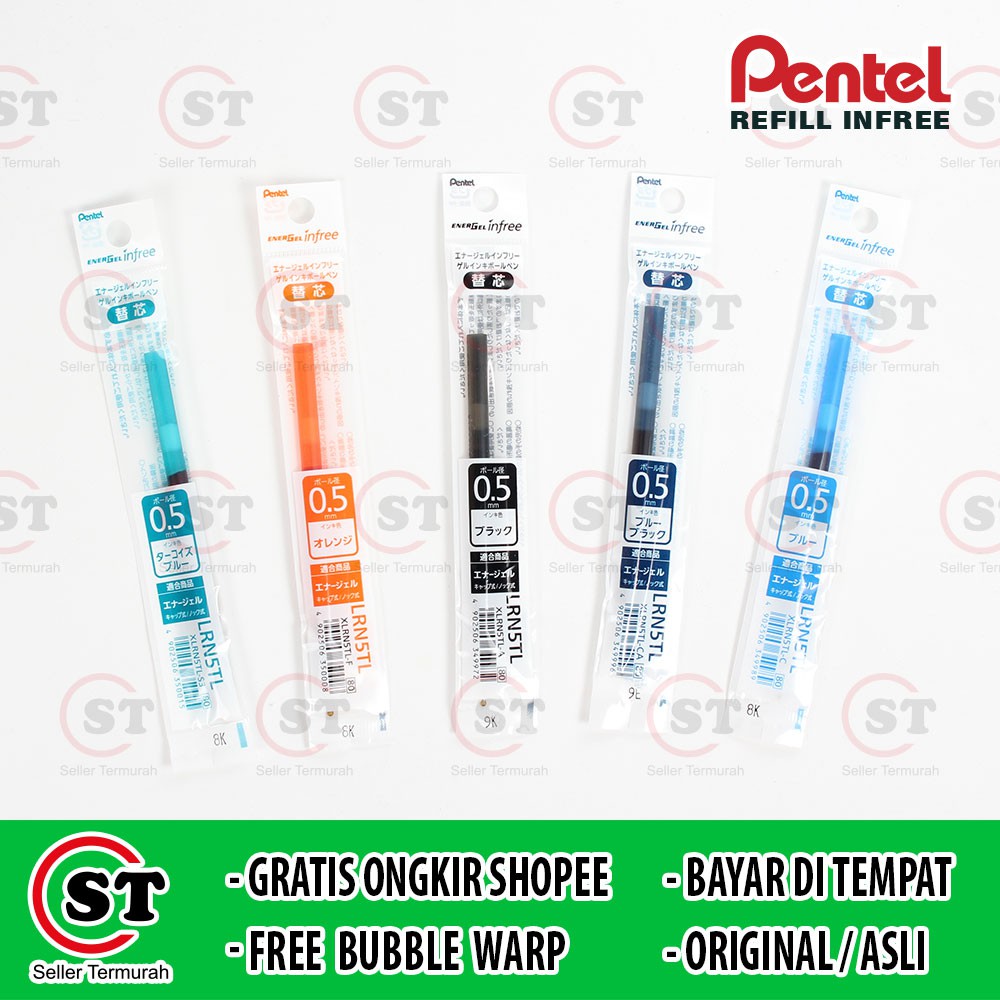 

Refill Pen Pentel Infree Energel-X Isi Ulang Pulpen Gel 0.4mm / 0.5mm / 0.7mm XLRN5 - XLR7 BLN-BL