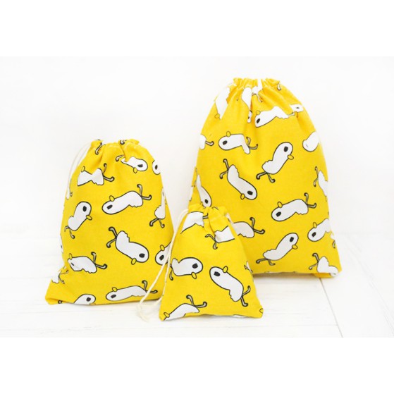 TAS TRAVEL POUCH SERUT SERBAGUNA MOTIF KARAKTER  Bebek /Tas Serut Kain Laundry Pouch Bag