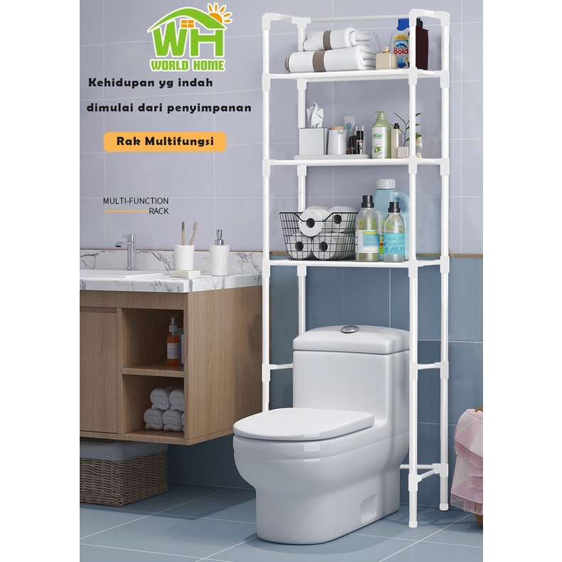 Rak Toilet WC Rak Kamar Mandi Serbaguna rak sabun stainles WHFURNITURE