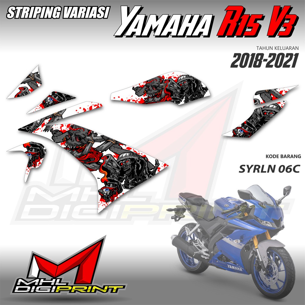 STRIPING VARIASI YAMAHA R15 V3 - STIKER R15 V3 - SYRLN 06