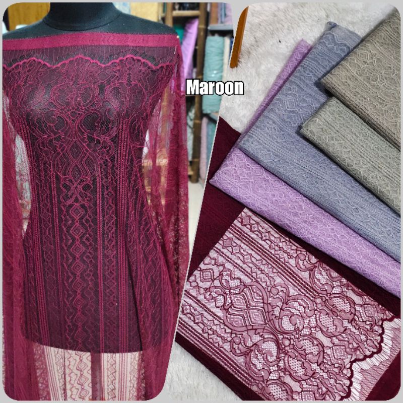 Brokat Chantilly, Bahan kebaya Chantilly , Toko Bahan Kebaya , santily lace