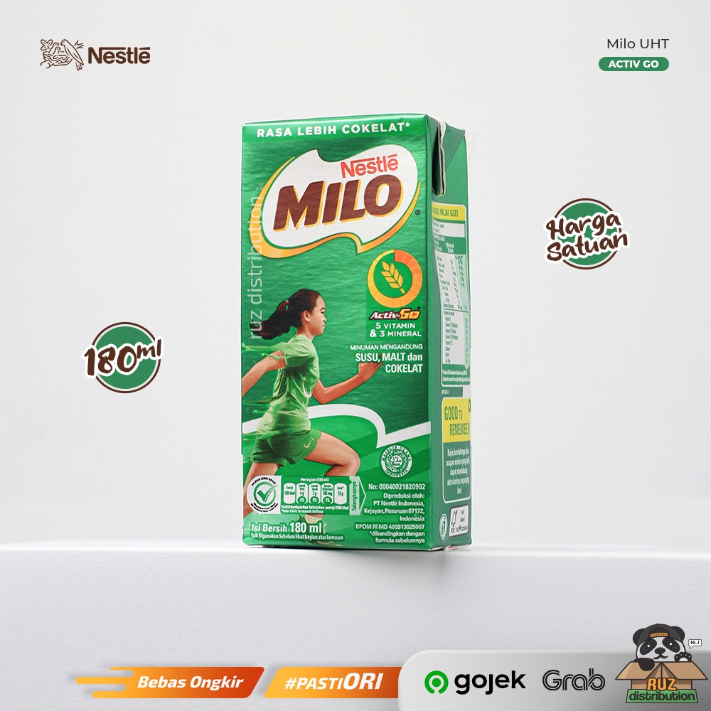 MILO UHT Activ Go 180ml Satuan - Susu Milo 180ml