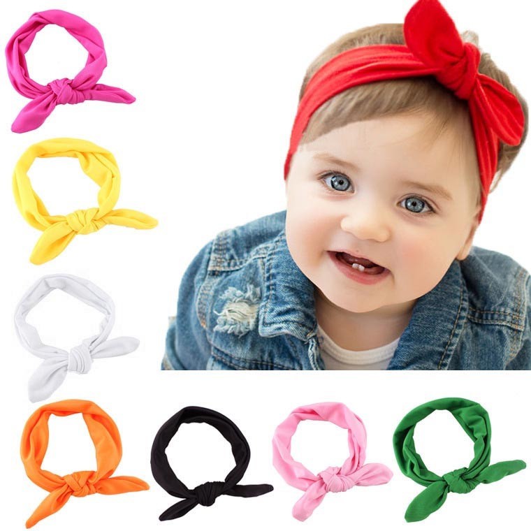 Bando Kelinci Bayi Polos Bandana Anak Baby Rabbit Headband Bayi