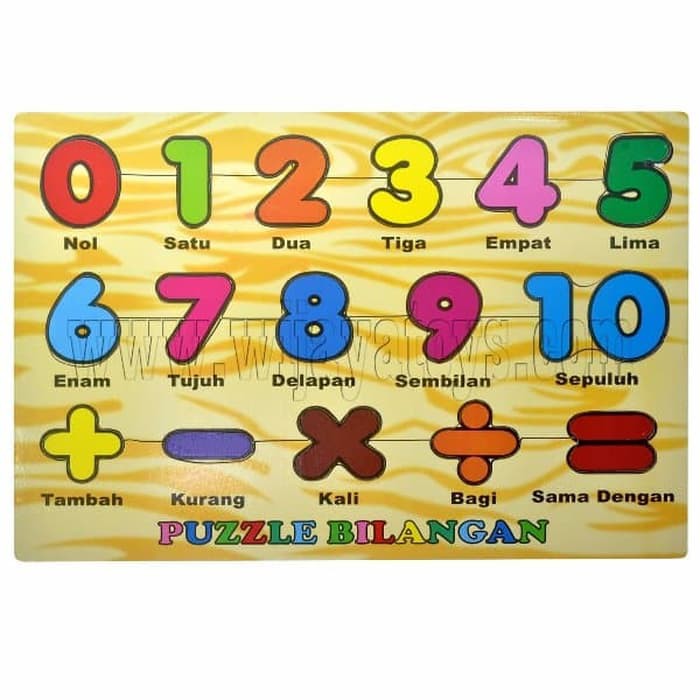 mwn.toys Puzzle Papan Kayu Angka Bilangan