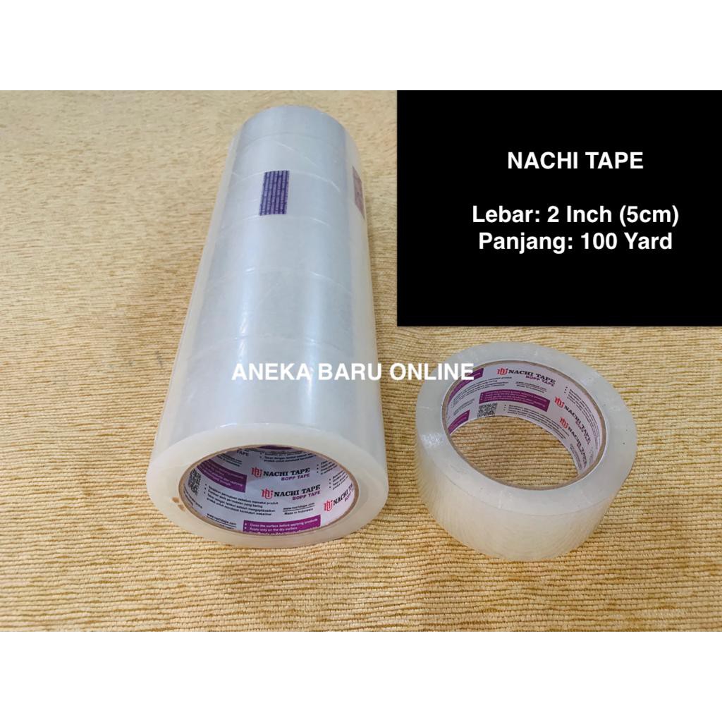 

Nachi Tape - Lakban Bening/ OPP Packing Tape - 2 ukuran - 100 yard