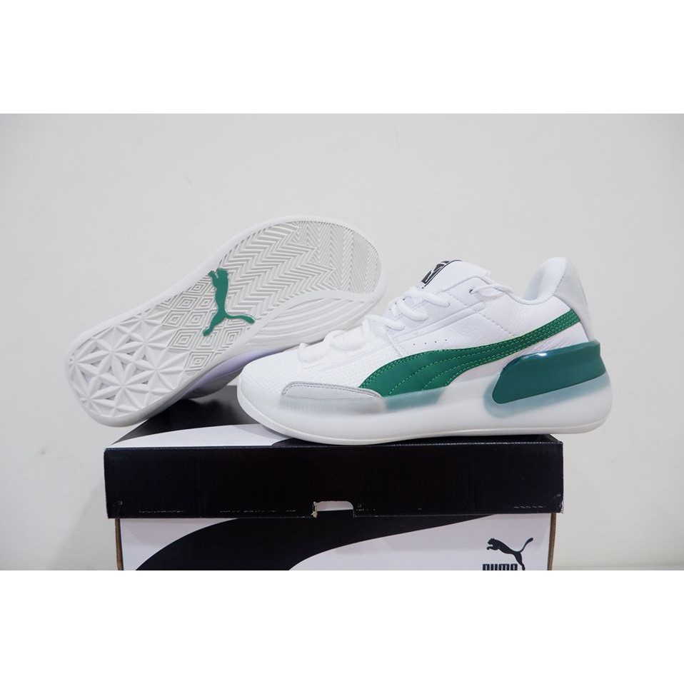 puma white green