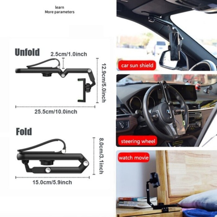 HOLDER HP JEPIT DI SUNVISOR MOBIL PUTAR 360 - HD 58 holder jepit hp