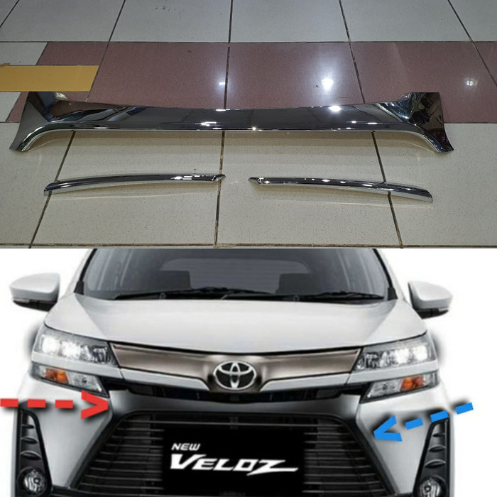 List lis grille GRILL BUMPER  depan TOYOTA avanza  VELOZ velos 2019 2020 2021 CHROME CROME tempel