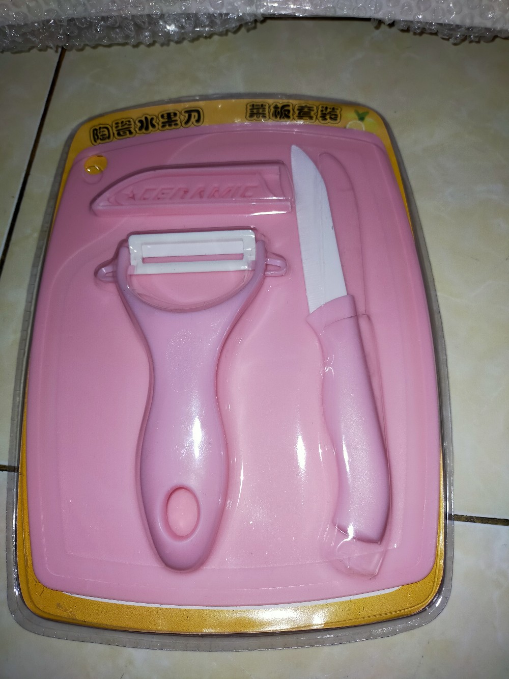 Pisau Set Keramik 3 In 1 Pisau Set / Alat Dapur / Pisau / Talenan