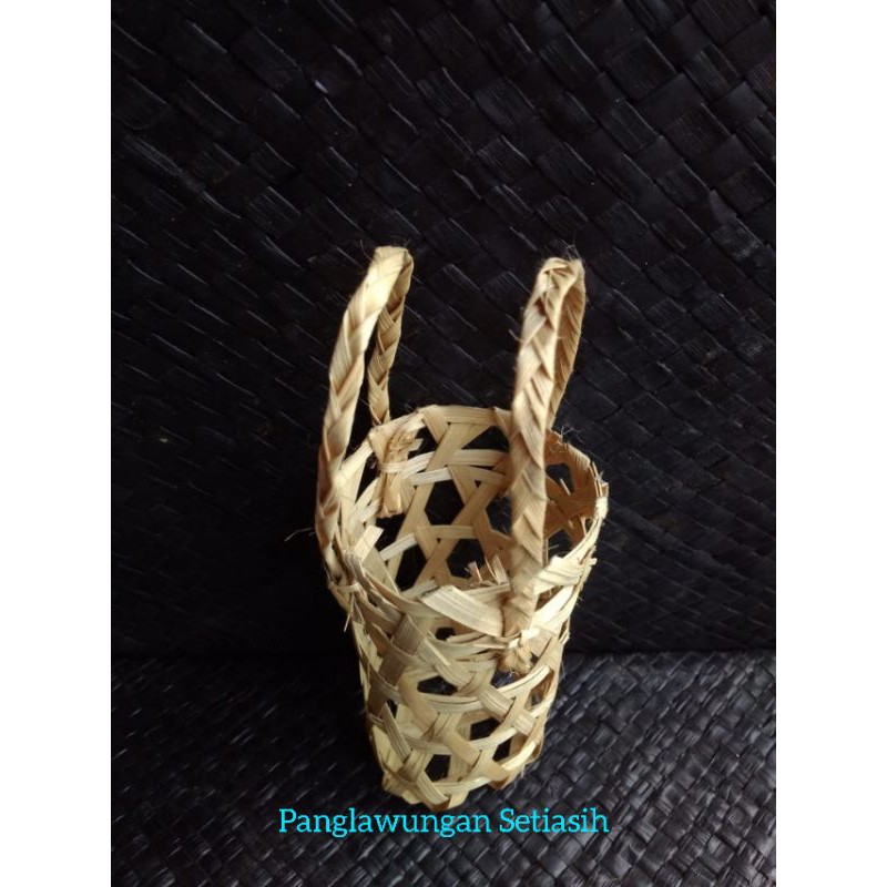 Anyaman bambu botol mini 5x12