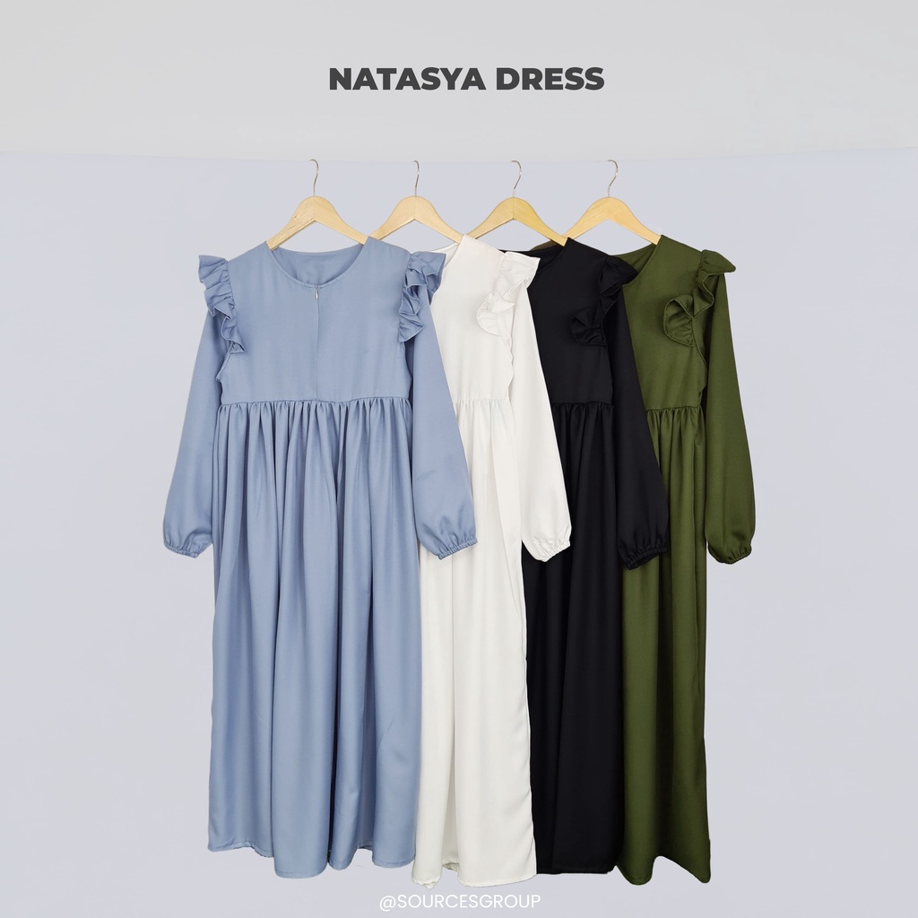 BEFAST - ZRX OOTD Wanita Dress FIE / NATASYA DRESS WANITA PREMIUM / Pakaian dress Perempuan Maxi / Dress Kondangan Wanita Muslimah / Dress Polos Formal / Keluaran Terbaru 2022 / Dress Banyak Warna / LongDress Lengan Panjang Formal