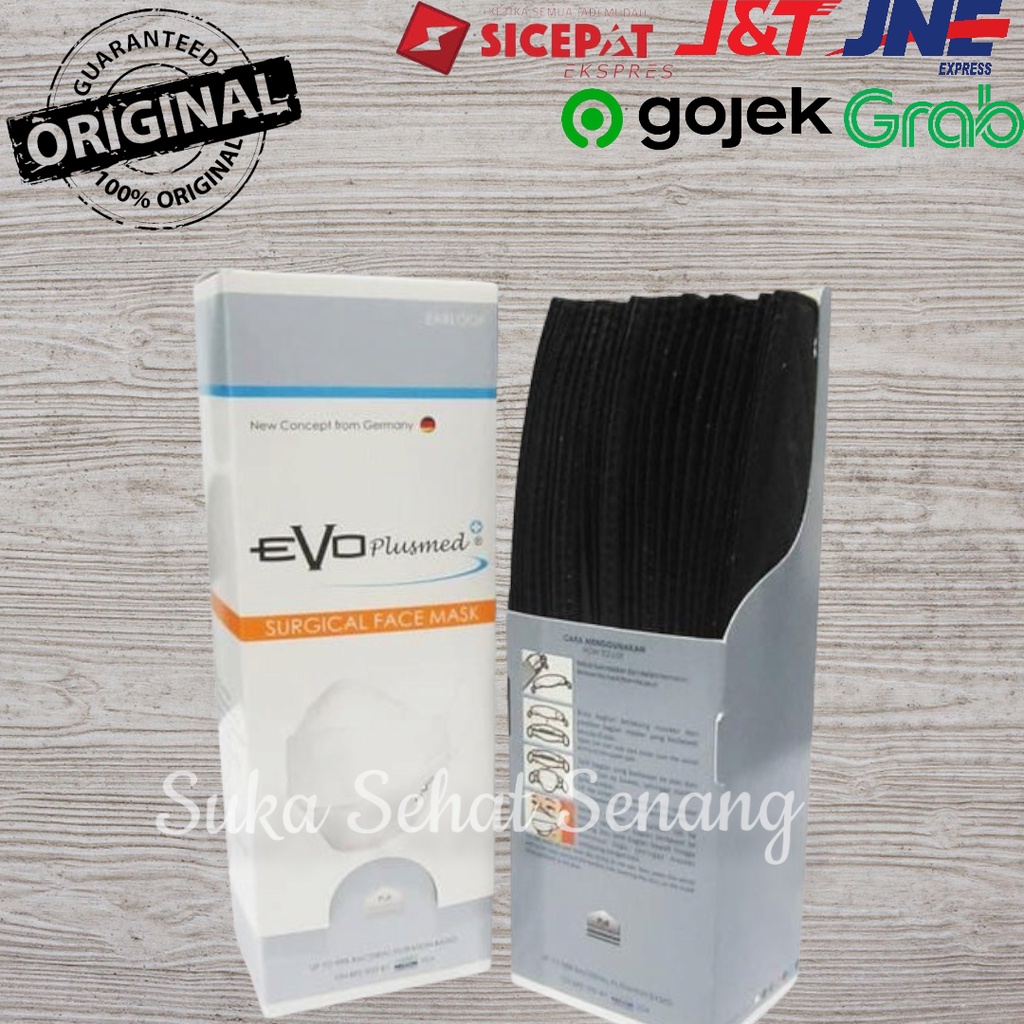 Masker surgical Evo plusmed hitam isi 5 pcs
