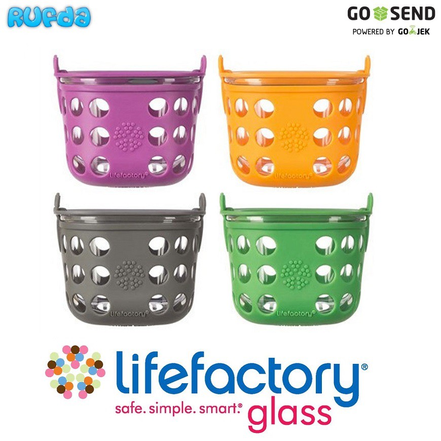 2 cups Lifefactory Glass Food Storage 475ml (Life Factory)