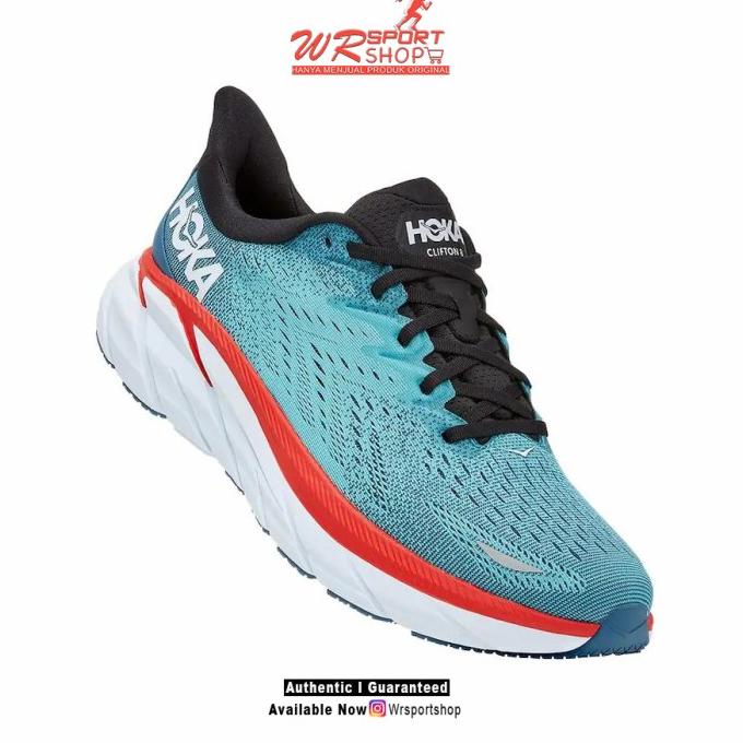 Hoka One One Clifton 8 Wide Mens Running - Real Teal / Aquarelle ORI