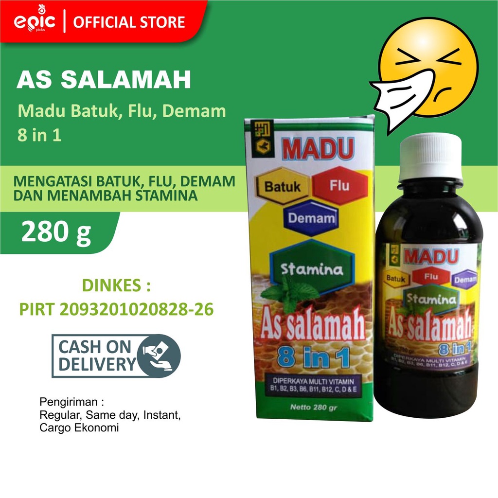 

Epicpicks Madu As Salamah Mengatasi Batuk Flu Demam 280 gr
