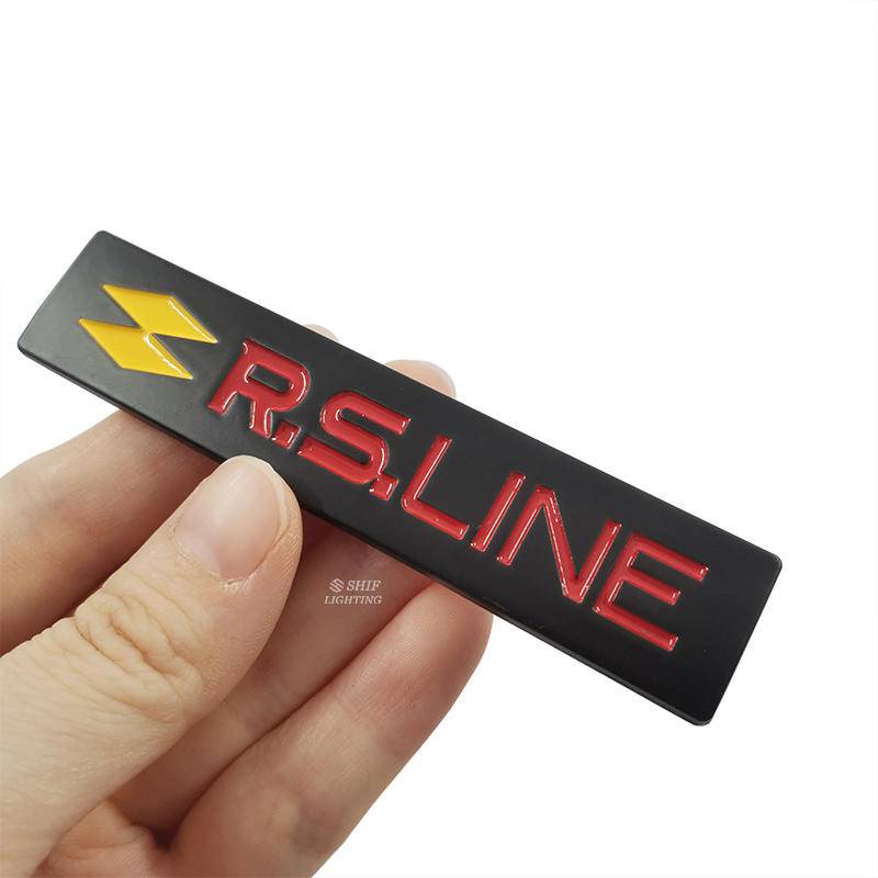 1pc Stiker Emblem Logo Rs Line Bahan Metal Untuk Fender Samping Mobil