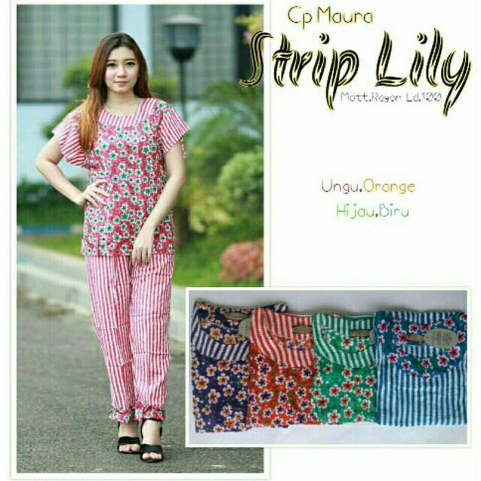 Setelan celana panjang batik pekalongan / baju tidur wanita / baby dol