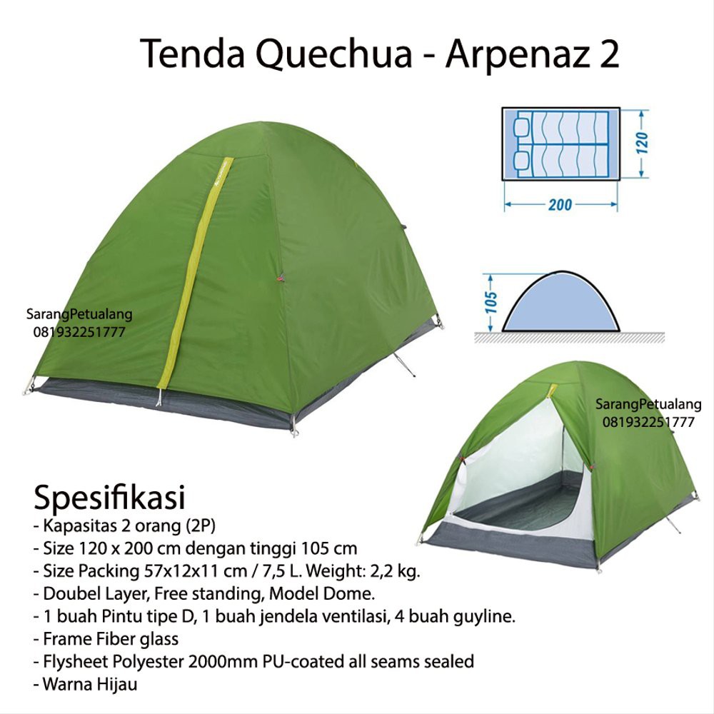Tenda Double Layer Quechua Arpenaz 2 3 Person Shopee Indonesia