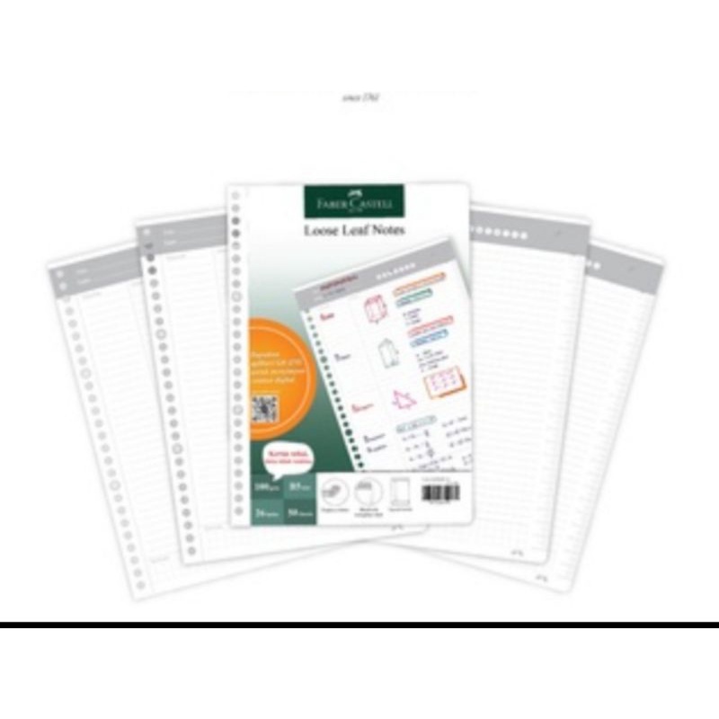 

FABER CASTELL DIGITAL LOOSE LEAF KERTAS FILE ISI ULANG REFILL BINDER NOTE