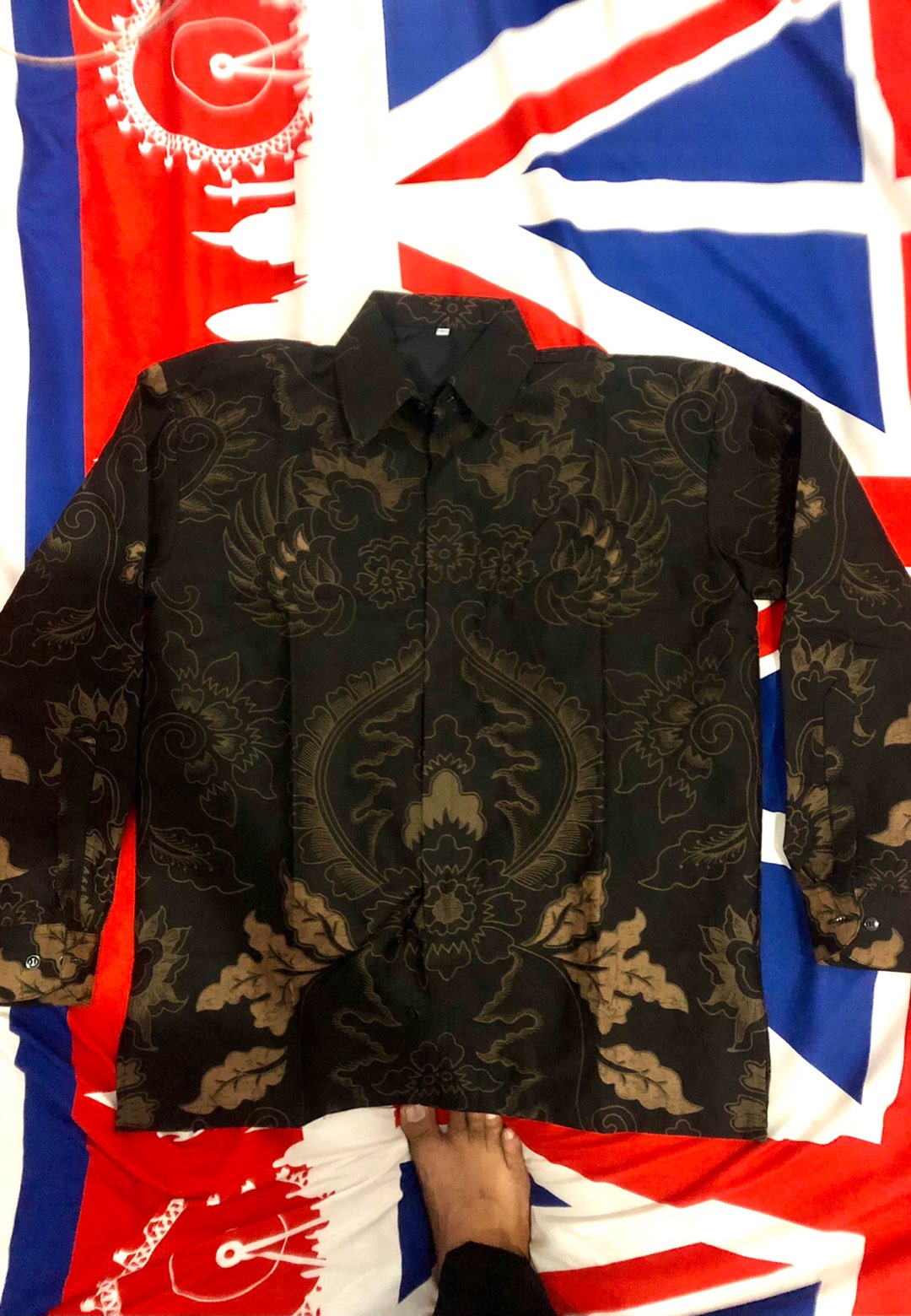 Hem Baju Seragam Kantor Kemeja Batik Pria Lengan Panjang Premium Katun Furing Motif Kanaka