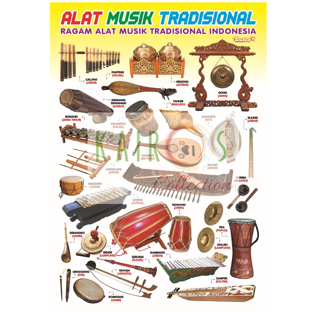 Poster Anak Belajar Alat Musik Tradisional Indonesia Shopee Indonesia