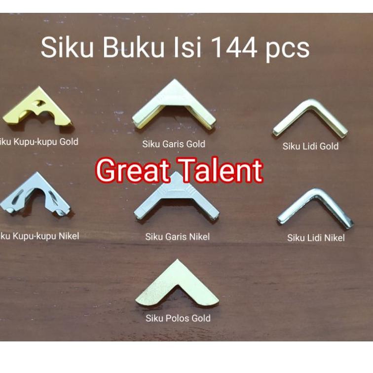 

[PRODUK IHFGE] 144 pcs Siku Buku - Siku Yasin - Siku Map Raport - Gold Emas Nikel Silver - Kupu-kupu - Lidi - Garis 0CJ