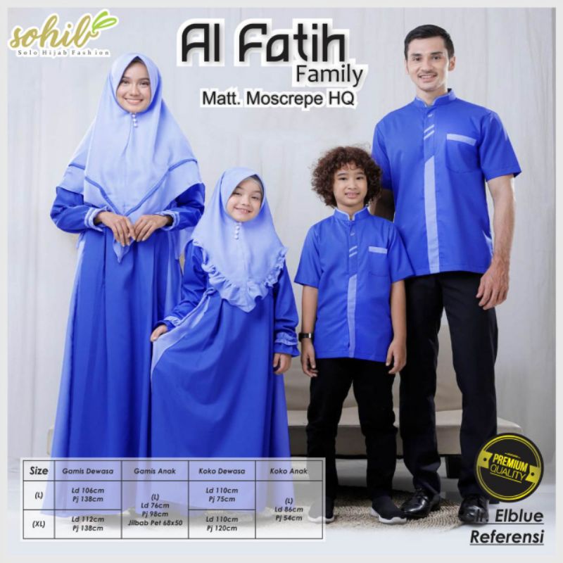 COUPLE KELUARGA AL FATIH MOSCRAPE HQ // family set murah gamis anak koko anak