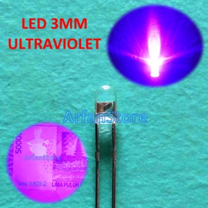 3mm UV LED Ultraviolet Lampu Cahaya Ultra Violet Purple Deteksi Uang PER 10PCS