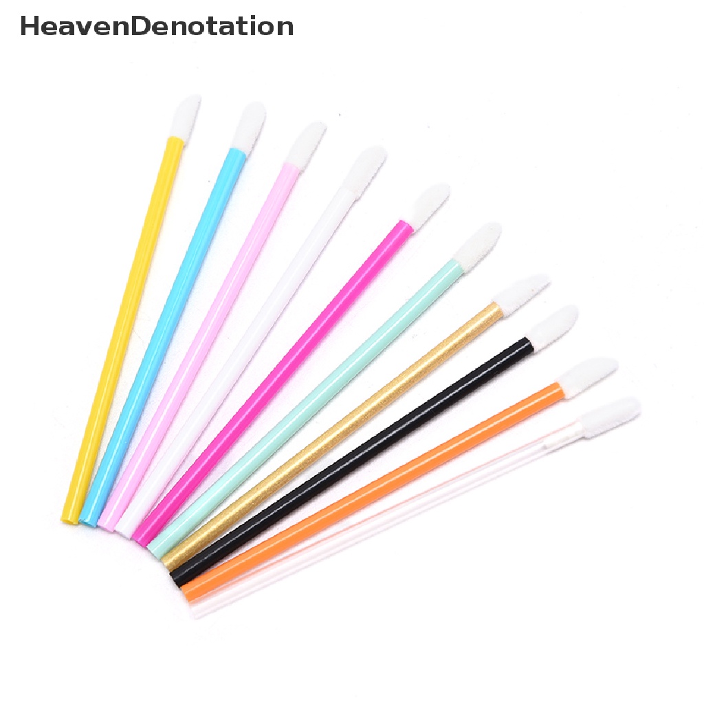 [HeavenDenotation] 50pcs Disposable Lip Brush Cosmetic Lipstick Gloss Wands Applicator Make Up Tool