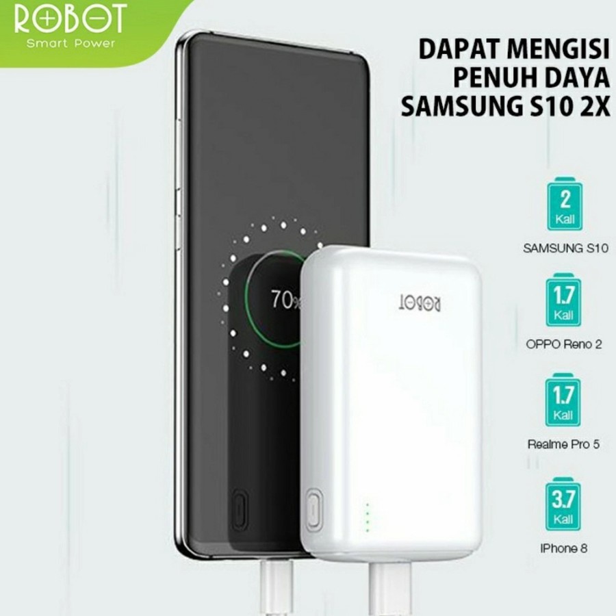 POWERBANK ROBOT RT10 10.000MAH MICRO TYPE C INPUT FLIGHT FRIENDLY