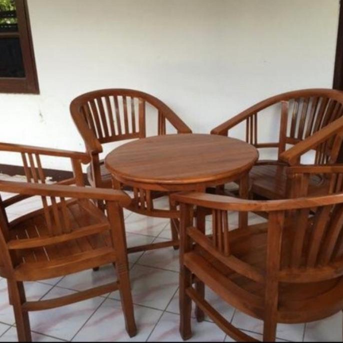 KURSI & MEJA TERAS BETAWI / ANGGUR KAYU JATI MINIMALIS KECIL / PENDEK MURAH8525