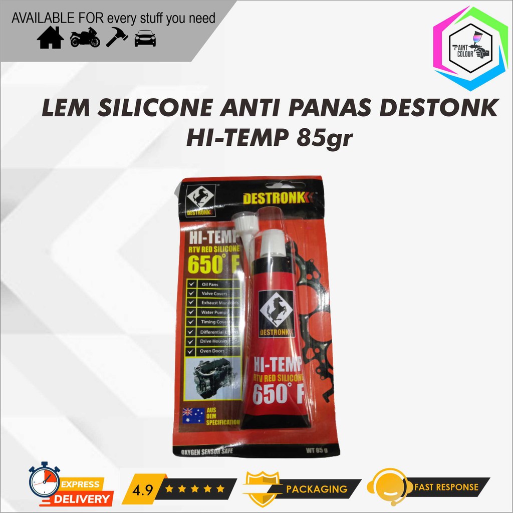 Lem Silicone Anti Panas Destonk Hi-Temp 85gr